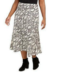 Bar III Womens Plus Snake Print Midi Skirt, Size 3X by Vanessa Jane