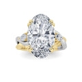 6.25Cttw Oval Shaped Lab Grown Diamond (F/VS) Bold Accented Engagement Ring in 14K Gold by Fine Color Jewels