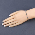 6.87 Ct Round Royal Blue Sapphire Prong Sterling Silver Inline Tennis Bracelet by Fine Color Jewels