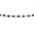 6.87 Ct Round Royal Blue Sapphire Prong Sterling Silver Inline Tennis Bracelet by Fine Color Jewels