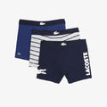 Lacoste Underwear Men's 3-Pack Crocodile Waist Long Stretch Cotton Boxer Briefs by I-Max Fashions