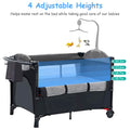 6-in-1 Foldable Baby Crib with Activity Center Diaper Changing Table by DailySale