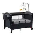 6-in-1 Foldable Baby Crib with Activity Center Diaper Changing Table by DailySale