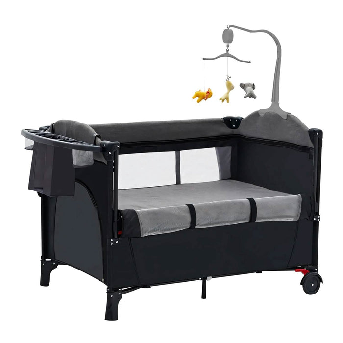 6-in-1 Foldable Baby Crib with Activity Center Diaper Changing Table by DailySale