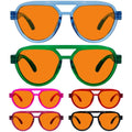 6 Pack 100% Blue Blocking Glasses Orange Lens Metalless Screwless Pilot R2312-B98 by Pasteur Pharmacy
