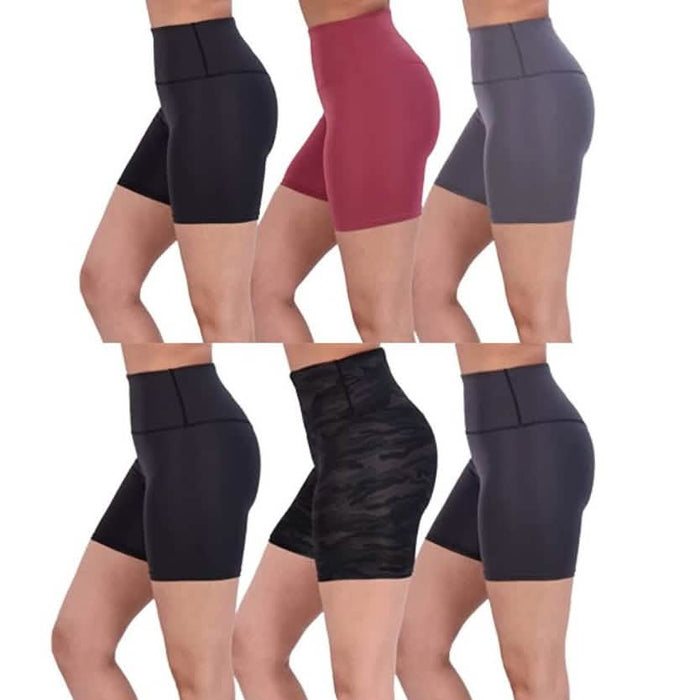 6-Pack: Active High Waisted Biker Shorts by DailySale