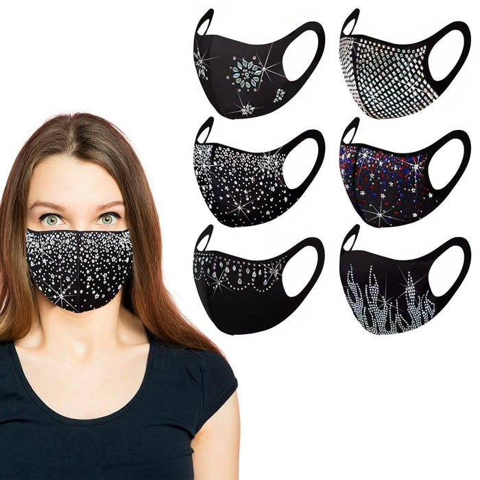 6-Pack: Celebrity Holiday Bling Rhinestone Face Mask by DailySale