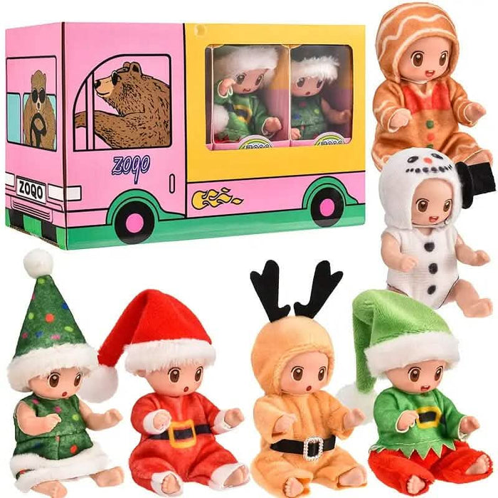 6-Pack: Christmas-Themed Mini Reborn Youngsters Dolls by DailySale
