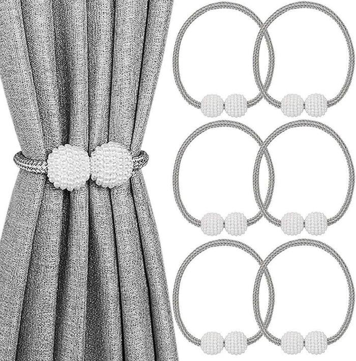 6-Pack: Magnetic Curtain Tiebacks, Decorative Curtain Holdbacks by DailySale