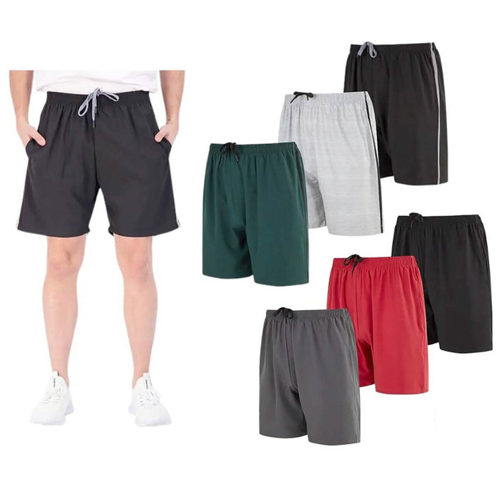 6-Pack: Men’s Active Woven Shorts with Zipper Pocket by DailySale