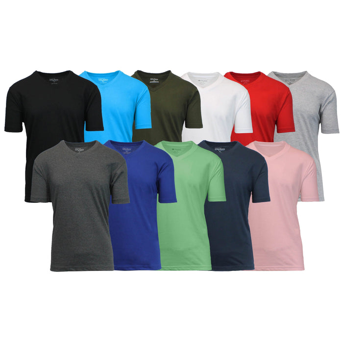 6-Pack: Men's Assorted Short Sleeve V-Neck Tees by DailySale