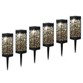 6-Pack: Outdoor Solar Light Powered Garden Pathway Lights Waterproof Hollow with Ground Spike by DailySale