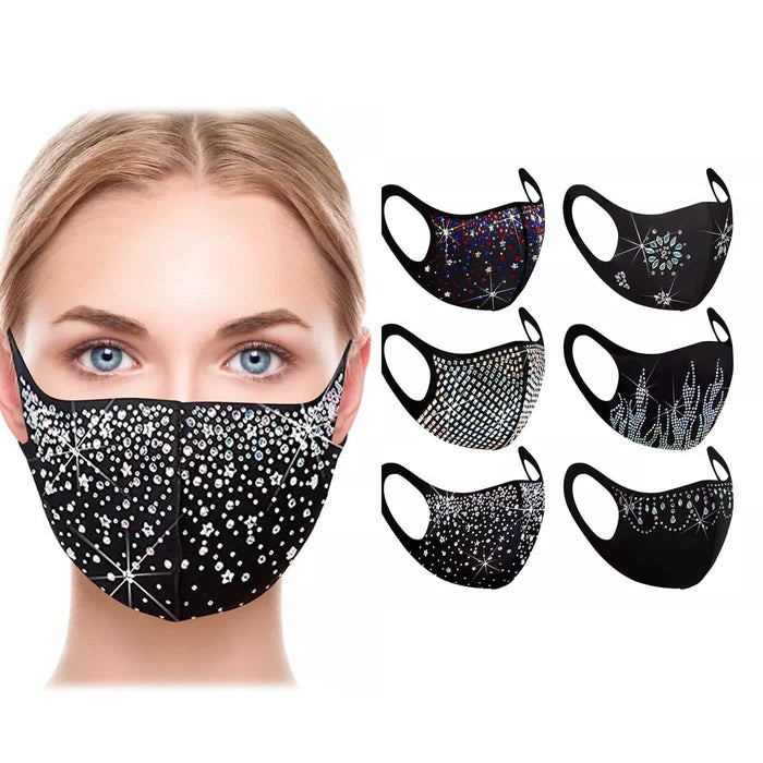 6-Pack: Rhinestone Holiday Bling Face Mask by DailySale