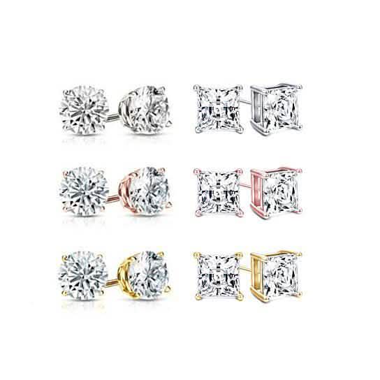 6-Pack: Swarovski Crystal 18K Gold Plated Stud Earrings by DailySale