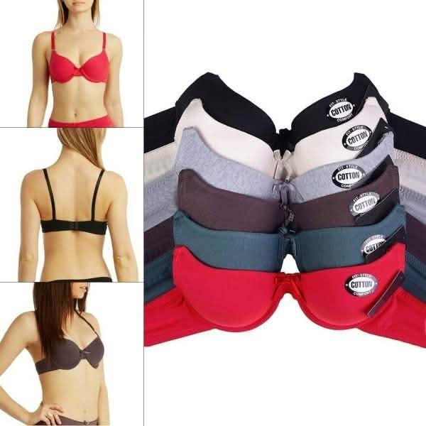 6-Pack: Unibasic Women Full Cup Comfort Breathable Cotton Bra - Assorted Sizes by DailySale
