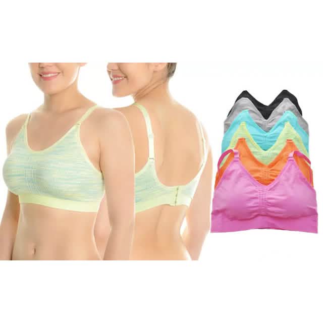6-Pack: Wire-Free Seamless Sports Bras by DailySale