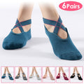 6-Pack: Women Yoga Socks with Straps Non-Slip Grips by DailySale
