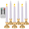 6-Packs: Flameless Taper Candles with 4 Light Modes and Remote Control by DailySale