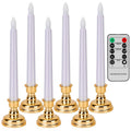 6-Packs: Flameless Taper Candles with 4 Light Modes and Remote Control by DailySale