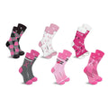 6-Pairs: Breast Cancer Awareness Crew Length Everyday Wear Compression Socks by DailySale