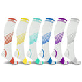 6-Pairs: Ultra V-Striped Knee-Length Compression Socks by DailySale