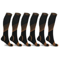 6-Pairs: Ultra V-Striped Knee-Length Compression Socks by DailySale