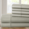 6-Piece: 1200 Thread Count Cotton Rich Solid Sateen Sheet Set by DailySale