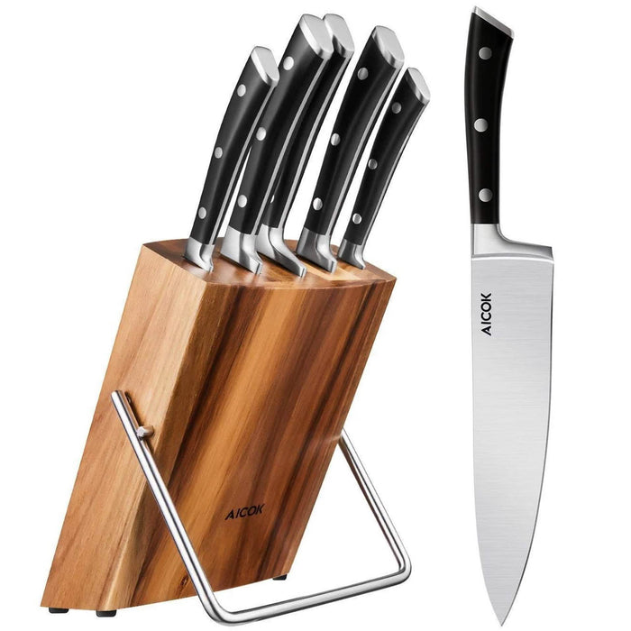 6-Piece: Aicok German Stainless Steel Kitchen Knife Set by DailySale