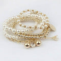 6-Piece: Multi Layer Pearl Bracelet Set by DailySale
