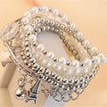 6-Piece: Multi Layer Pearl Bracelet Set by DailySale