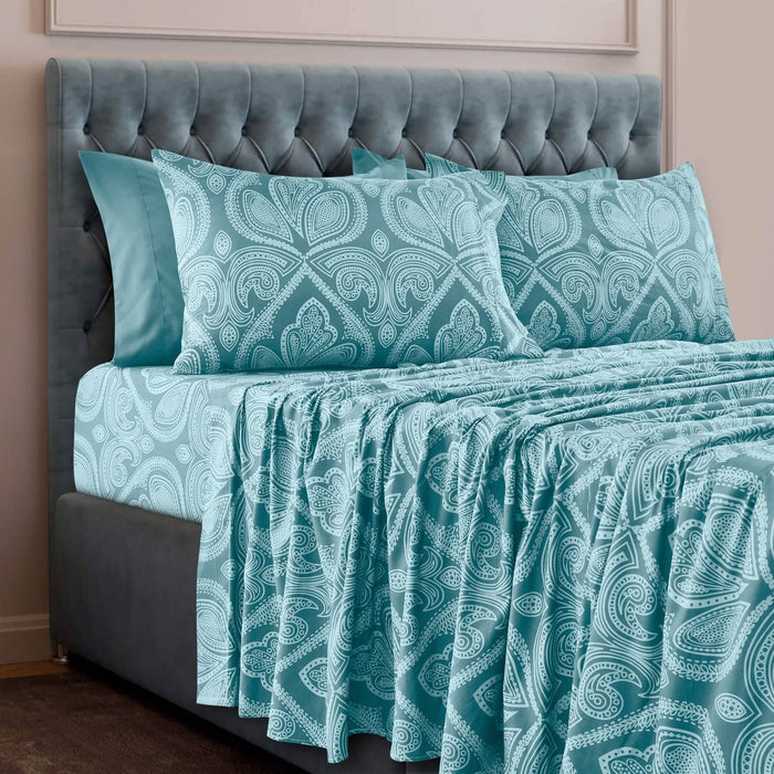 6 Piece Paisley Printed Sheet Set Bed Sheets Deep Pocket Bedding by DailySale