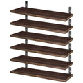6-Piece Set: Wall Mounted Shelve Wood Storage Metal Bracket Display by DailySale