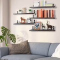 6-Piece Set: Wall Mounted Shelve Wood Storage Metal Bracket Display by DailySale