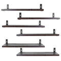 6-Piece Set: Wall Mounted Shelve Wood Storage Metal Bracket Display by DailySale
