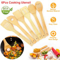 6-Pieces: Cooking Utensil Bamboo Wooden Spoons by DailySale