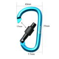 6-Pieces: D-Ring Screw Locking Carabiner Hook Clip Aluminum Camping Keychain by DailySale