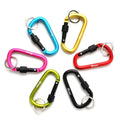 6-Pieces: D-Ring Screw Locking Carabiner Hook Clip Aluminum Camping Keychain by DailySale