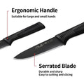 6-Pieces Set: YOLEYA High Carbon German Stainless Steel Black Serrated Steak Knife Set by DailySale