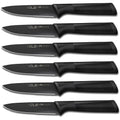 6-Pieces Set: YOLEYA High Carbon German Stainless Steel Black Serrated Steak Knife Set by DailySale