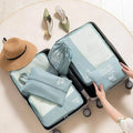 6-Pieces: Travel Luggage Organizers Set Packing Cubes with Shoe Bag Cosmetics Accessories by DailySale