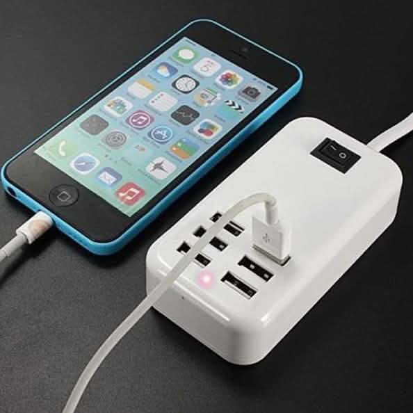 6-Ports USB-Powered Devices Wall Charger Power Adapter by DailySale