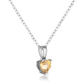 Citrine Heart Necklace by Fine Color Jewels