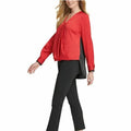 Dkny Hammered Satin Twist-Front Blouse, Size Medium by Vanessa Jane