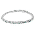 14K White Gold 4 5/8 Cttw Alternating White and Blue Diamond Martini Set Tennis Bracelet (H-I Color, I1-I2 Clarity) - 7" Inches by Bids.com