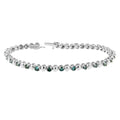 14K White Gold Round-Cut Blue Diamonds Bracelet (3.00 cttw, Blue Color, Clarity) by Bids.com