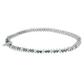 14K White Gold Round-Cut white and Blue Diamond Fashion Bracelet (3.70 cttw, H-I Color, SI1-SI2 Clarity) by Bids.com