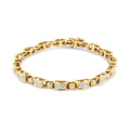 14K Yellow Gold 2 1/2 Cttw Princess-Cut Diamond Link Tennis Bracelet (H-I Color, SI2-I1 Clarity) - 7.25" by Bids.com