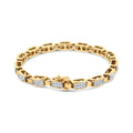 14K Yellow Gold 2 1/2 Cttw Princess-Cut Diamond Link Tennis Bracelet (H-I Color, SI2-I1 Clarity) - 7.25" by Bids.com