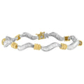 Original Classics 10K Two-Tone Gold Baguette Cut Diamond Spiral Bracelet (2.00 cttw, H-I Color, I1-I2 Clarity) by Bids.com