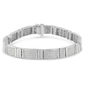 14K White Gold 7.0 Cttw Princess Cut Diamond 7" Alternating Vertical and Horizontal Rectangular Link Tennis Bracelet (H-I Color, SI2-I1 Clarity) by Bids.com